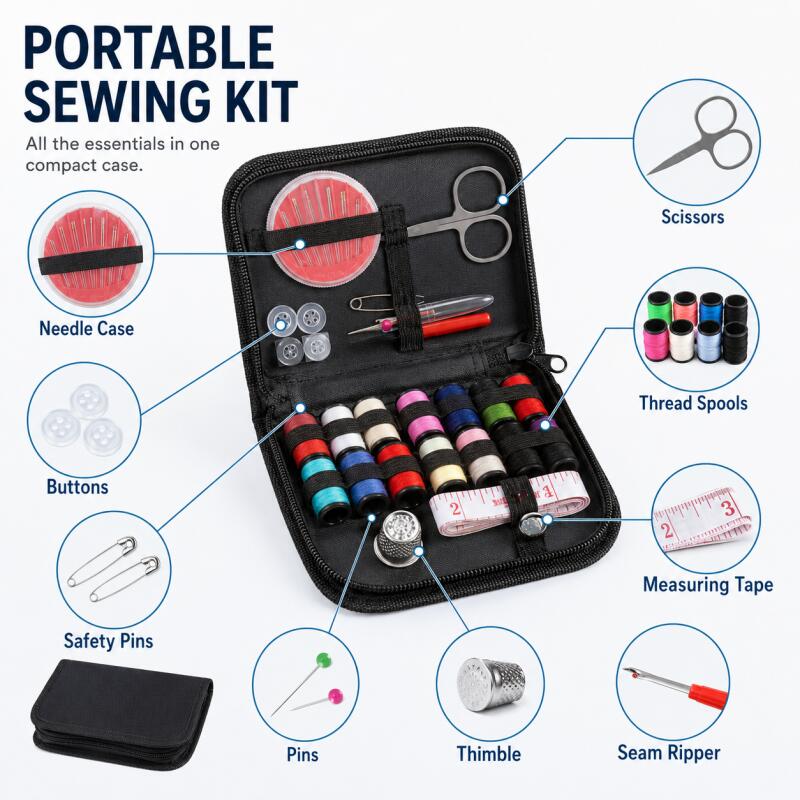 Travel Accessories To Sew - 초보자와 전문가를 위한 휴대용 바느질 키트,