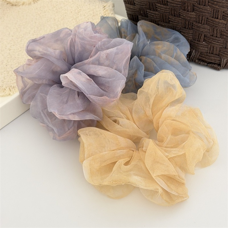 Travel Accessories Girls - 1Pc 헤어 스크런치 오버사이즈 오간자 타이다이
