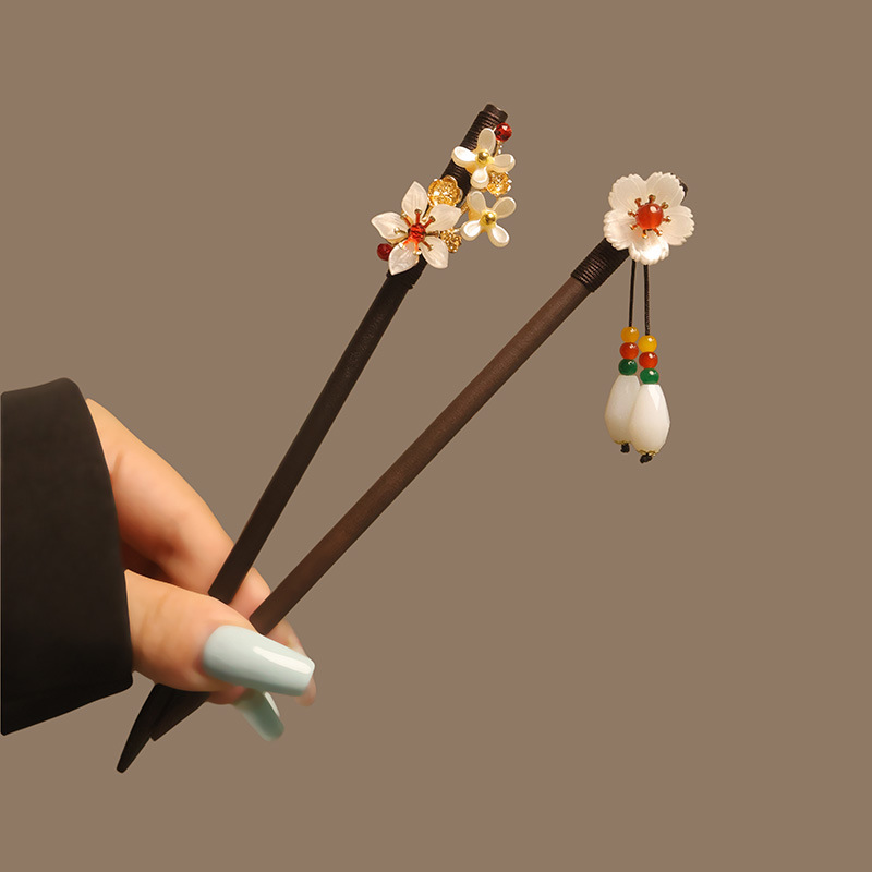 빈티지 스타일의 중국 궁중풍 흑단 머리 장식, 꽃 장식 - Travel Accessories Bunnings 리뷰 및 가격