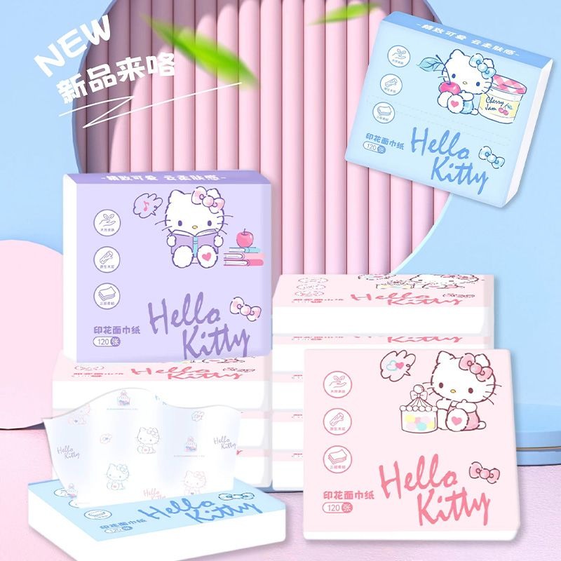 새로운 헬로키티 가방 티슈 6팩 휴대용 얼굴 티슈 3겹 - Travel Accessories For Japan 리뷰 및 가격