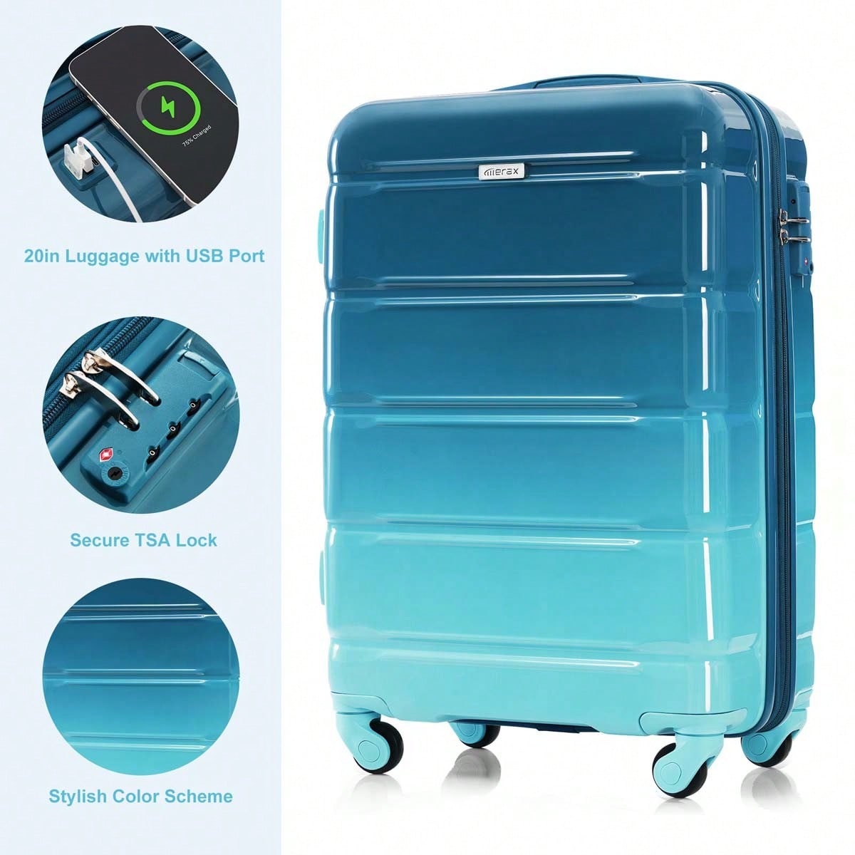 MERAX 3종 여행 가방 세트 - 20인치 TSA 잠 - Toiletry Bag Tsa 리뷰 및 가격