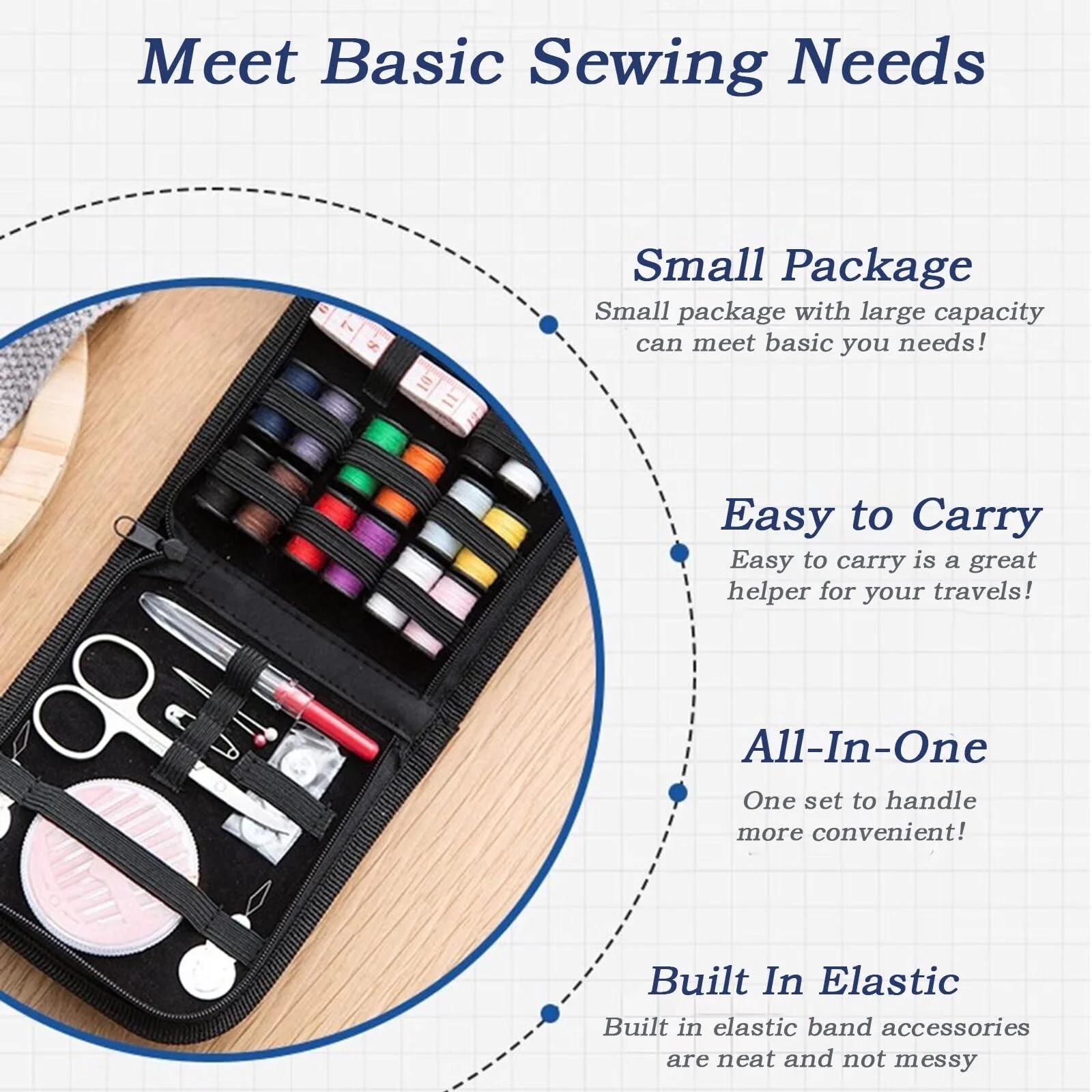 여행용 바느질 키트, 59종 휴대용 키트, 가위, 실, - Travel Accessories To Sew 리뷰 및 가격