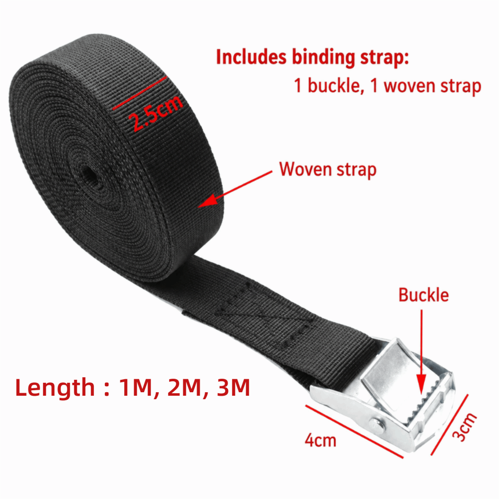 블랙 타이 다운 스트랩 금속 버클 조절 가능한 수하물  - Travel Accessories Luggage Straps 리뷰 및 가격