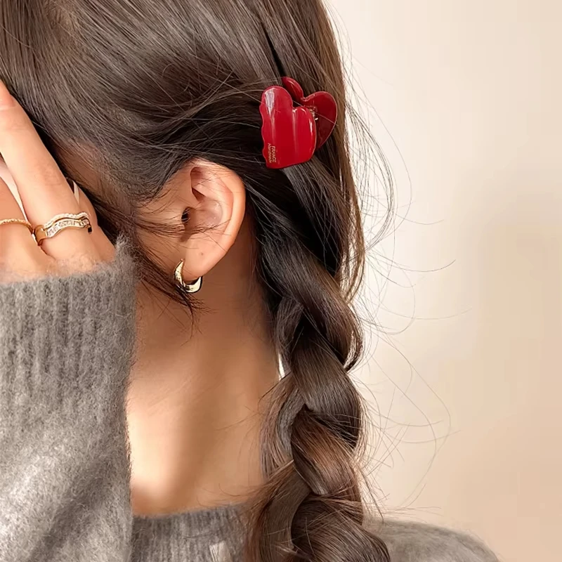 작은 헤어 클로 아세테이트 헤어 크랩 귀여운 하트 모양 - Travel Accessories Girls 리뷰 및 가격