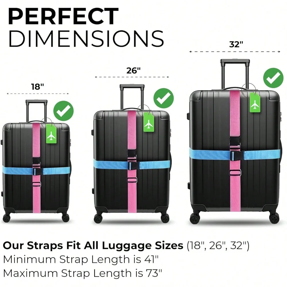 여행용 수하물 스트랩 세트와 수하물 태그 다양한 색상의 - Travel Accessories Luggage Straps 리뷰 및 가격