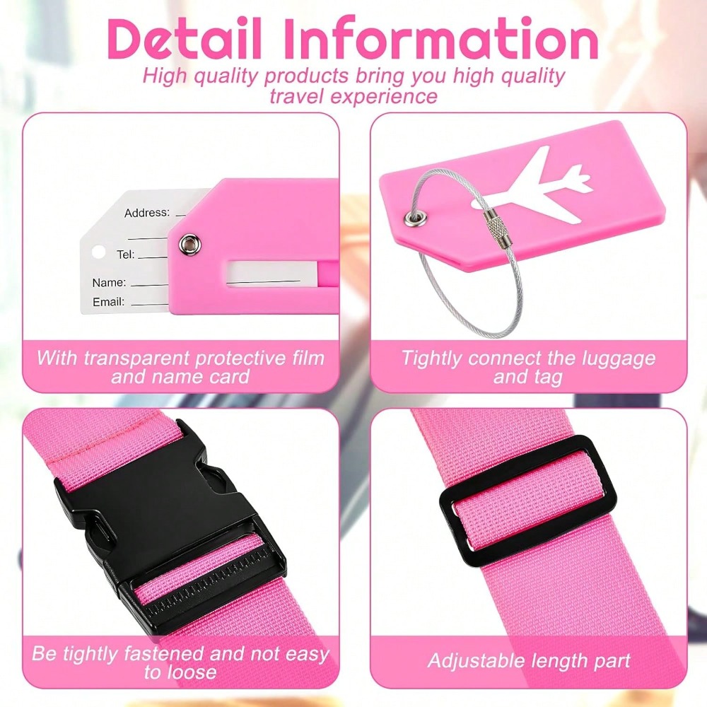 여행용 수하물 스트랩 세트와 수하물 태그 다양한 색상의 - Travel Accessories Luggage Straps 리뷰 및 가격
