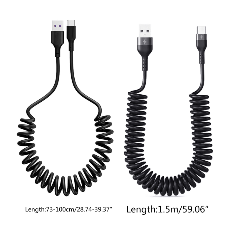 스프링 모양 USB Type-C 케이블 5A Type  - Travel Accessories Inc 리뷰 및 가격